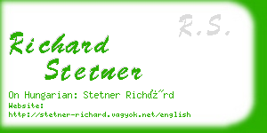 richard stetner business card